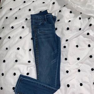EUC Rachel Roy Denim Distress Studded Ankle Jeans